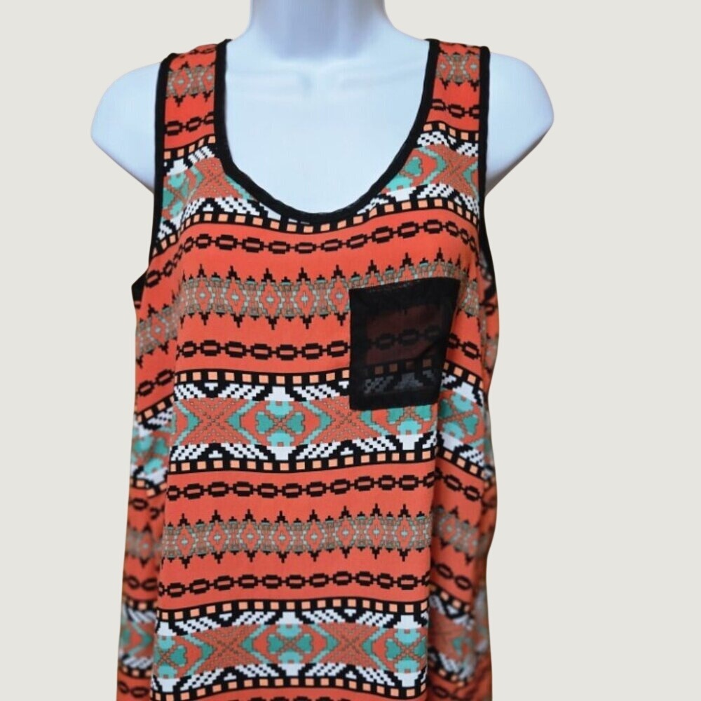 Pink Blush Aztec Print Tank Sleeveless Top